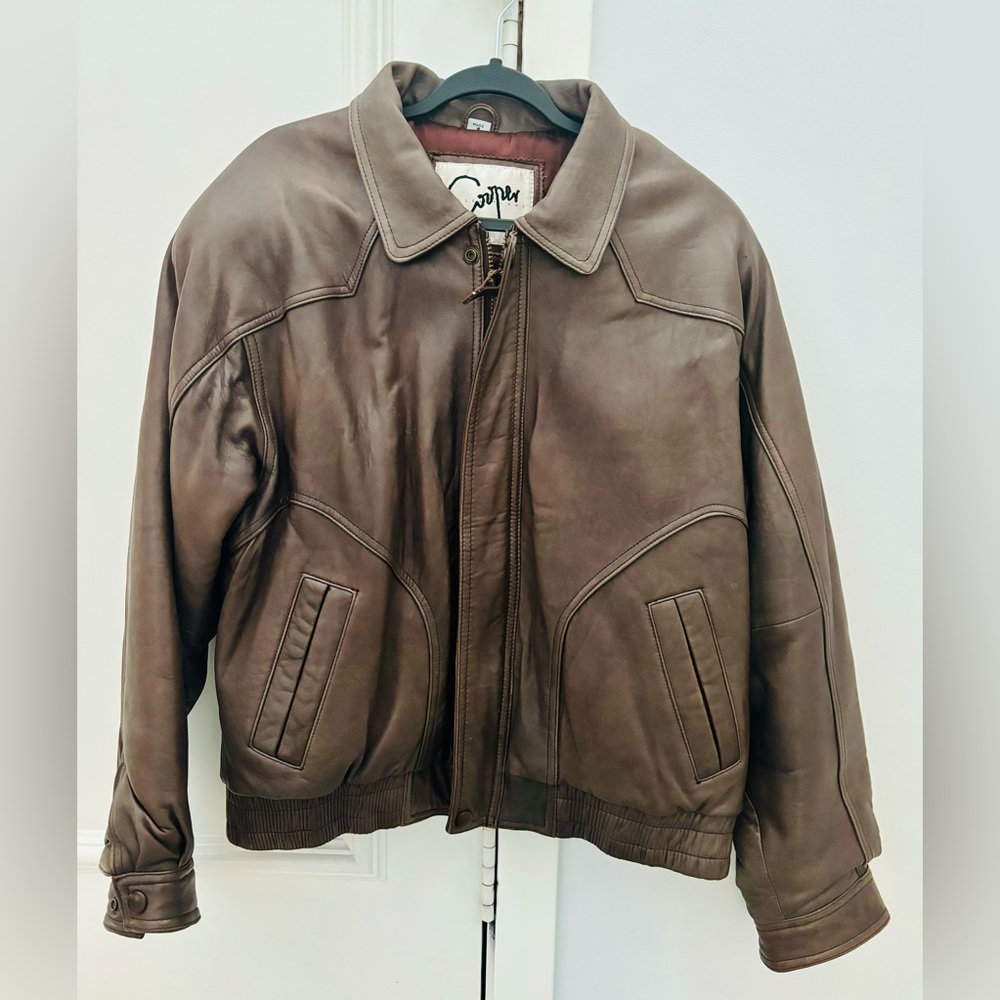 Men's Vintage Leather Bomber Jacket